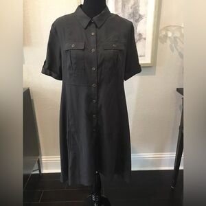 button up midi dress